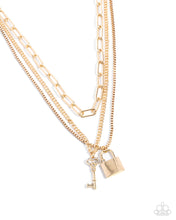 Load image into Gallery viewer, Paparazzi - LOCKS of Luck - Gold