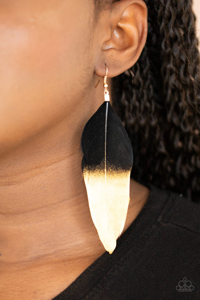 Fleek Feathers - Black Earrings