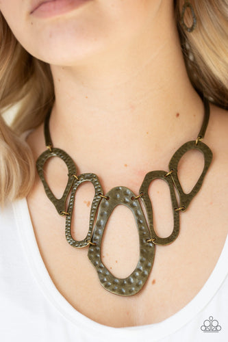 Brass Hammered Asymetrical Necklace