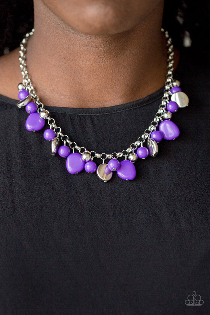 Flirtatiously Florida - Purple Necklace